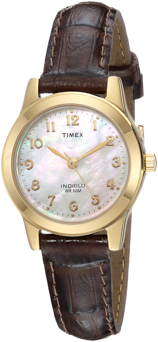 Timex Women's Essex Ave 25mm Watch - Brown/Gold/MOP