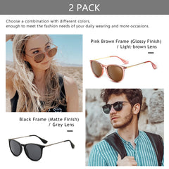 SUNGAIT Vintage Round Sunglasses for Women Men Classic Retro Designer Style