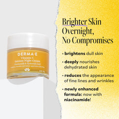 Derma E Vitamin C Intense Night Cream β Brightening And Hydrating Facial Skin Renewing Cream β Anti-Aging Overnight Facial Moisturizer 2 Oz