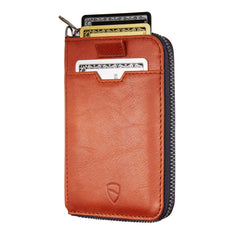 Vaultskin Notting Hill zip wallet with RFID protection (Cognac)