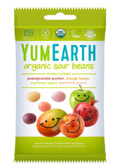 YumEarth Organic Sour Beans, Organic Ingredients No Artificial Colours or flavours - 50 Gm