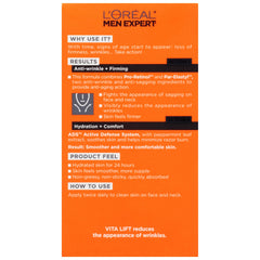 L'Oreal Men Expert Vitalift Anti-Wrinkle & Firming Face Moisturizer with Pro-Retinol, Face Moisturizer for Men, Beard and Skincare for Men, 1.6 oz