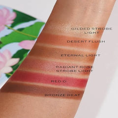 Luxury 6-Shade Face Palette with Highlighter, Blush and Bronzer, Floral Design, Desert Glow Collection
