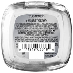 L’Oréal Paris L'Oreal True Match Super-Blendable Oil Free Powder Foundation, N5 Medium, 0.33 oz, Packaging May Vary