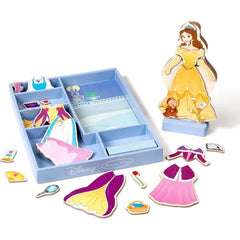 Melissa & Doug Disney Magnetic Dress-Up Wooden Doll Set – Ariel, Belle, Cinderella, Sleeping Beauty & Snow White Pretend Play Set