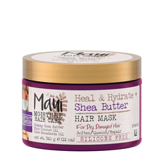 Maui Moisture Heal & Hydrate + Shea Butter Hair Mask, 12 Ounce, Silicone Free With Shea Butter And Coconut Oil, For Softer Feeling Hair With Less Visible Split Ends, Can Be Uses As Leave In Treatment
