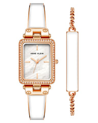 Anne Klein Women's Quartz Watch with Analog Display and Stainless Steel Bracelet AK3898WTST White