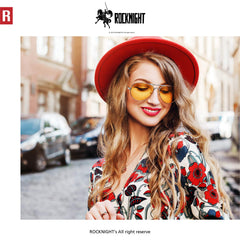 ROCKNIGHT Polarized Aviator Sunglasses for Men Women Metal Flat Top Sunglasses lightweight Driving UV400 Outdoor 58mm