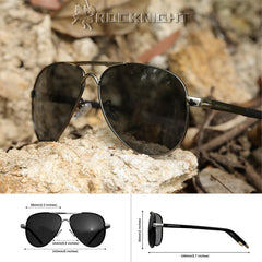 ROCKNIGHT Polarized Aviator Sunglasses for Men Women Metal Flat Top Sunglasses lightweight Driving UV400 Outdoor 58mm