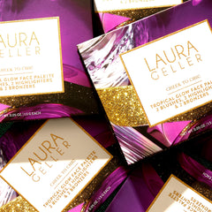 LAURA GELLER NEW YORK Full Face Cheek to Chic Tropical Glow Face Palette 2 Blushes, 2 Highlighters & 2 Bronzers, Includes 6 Full-Sized Shades