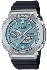 G-Shock Casio GBM-2100 Tough Solar Wristwatch, Metal Cover, Bluetooth Included, Biomass Plastic, Silver/Blue Import from Japan New