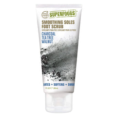 Petal Fresh Super Foods Smoothing Soles Charcoal, Tea Tree, Walnut Detoxifying Foot Scrub, 7Oz (200Ml)