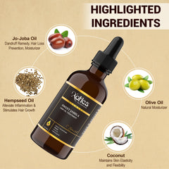 Xotics Sweet Jamila Hair Oil - Natural Kasmere Hair Growth Oil, Enriched with Hempseed, Argan & Coconut Oil, Perfect Hair Oil for curly Frizzy Hair & Dry Hair - Organic Hair Oil for Black women (4oz)