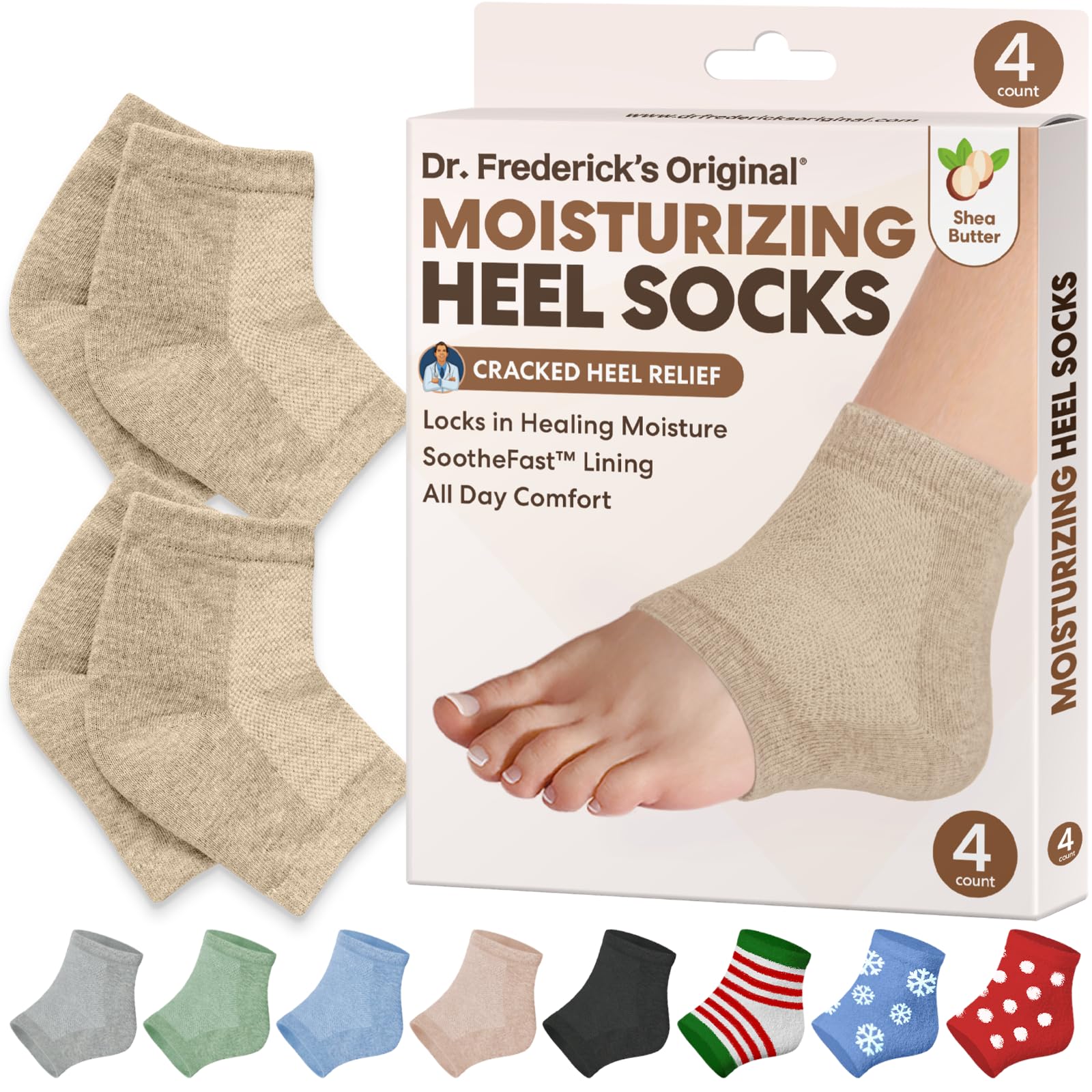 Frederick's Original Moisturizing Heel Socks for Cracked Heel Trea