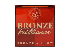 W7 | Bronze Brilliance Highlighter Bronze and Glow Palette | Shade: Medium/Dark | Tones: Shimmer and Matte | Color: Brown, Pink and Gold | Cruelty Free Face Makeup For Women