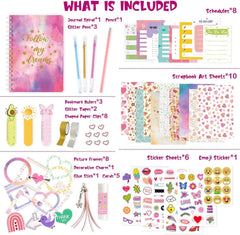DIY Journal Kit for Girls,Scrapbooking Supplies Kit, DIY Journal Set for Girls, Scrapbook & Diary Supplies Set, Journaling Art Crafts Kit, Toys/Birthday Gifts for Girls for 6-13 Year Old Girl