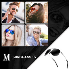 Aviator Sunglasses for Men Polarized Women-mxnx UV Protection Lightweight Driving Fishing Sports Mens Sunglasses MX208