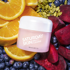 Saturday Skin Melt + Cleanse Makeup Remover Balm Daily Cleansing Facial Balm to Oil Double Face Wash Vegan Remove Waterproof Makeup and Mascara3.38Fl.Oz.