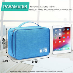 Joyzzz Electronic Accessory Bag, Electronics Organizer, Travel Cable Organizer Bag, Waterproof Portable Digital Storage Bag, Electronic Accessories Case, Cable Charger Organizer Case (Blue)