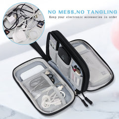 FYY Electronic Cable Bag, Travel Cord Organizer Bag, Cable Electronic Accessories Pouch Portable Electronic Case Bag, Black