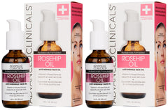 Advanced Clinicals Rosehip Oil Anti Wrinkle Face Oil With Vitamin C And Vitamin E For Sun Damage Age Spots And Wrinkles Two - 1.8 Ounce Multi