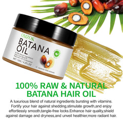 Batana Oil For Hair Growth - Raw 100% Pure Organic - Dr. Sebi Batana Oil From Honduras - For Stronger Thicker Longer Hair, Enhances Hair & Scalp Radiance, Repair Damaged Hair
