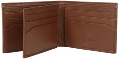 Steve madden Leather Rfid Blocking Wallet With Extra Capacity Id Window - Cognac