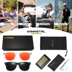 KANASTAL Polarized Sunglasses Men, Fashion Square Sun Glasses Women, Classic Shades for Womens, Driving Fishing Outdoor 100% UV400 Protection