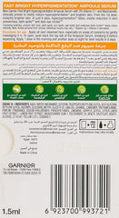 Garnier Serum for Dark Circles, Single Dose, Hyperpigmentation Ampoule, With 3% Vitamin C & Niacinamide, SkinActive Fast Bright, (1 X 1.5ml)