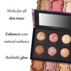 LAURA GELLER NEW YORK Full Face Cheek to Chic Tropical Glow Face Palette 2 Blushes, 2 Highlighters & 2 Bronzers, Includes 6 Full-Sized Shades