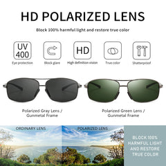 SUNGAIT Ultra Lightweight Rectangular Polarized Sunglasses UV400 Protection