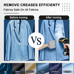 MOLOR Portable Steamer for Clothes, Handheld Garment Steamer With 350ml Water Tank,30-Second Fast Heat-up, Auto-Off,1500W Powerful Fabric Wrinkle Remover for Home And Travel (Black)