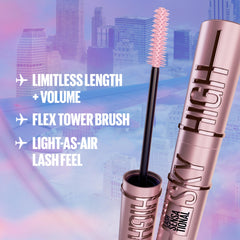 Maybelline New York Pink Mascara for Extremely Long Eyelashes, Lash Sensational Sky High Mascara, Pink Air, 7.2 ml