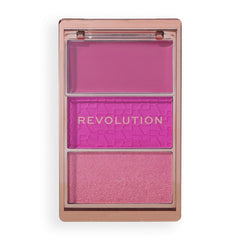 Revolution, Blush Icon Palette, Cream & Pressed Powder Blusher, Highly Pigmented, Face Palette, Vegan & Cruelty-Free, 3 Shades, Hot Pink Flag