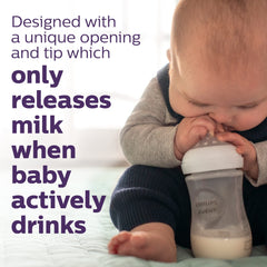 Philips Avent Glass Natural Baby Bottle with Natural Response, 8oz, 2pk, SCY913/02