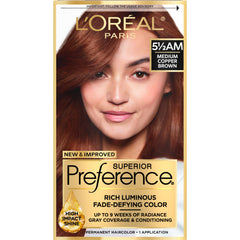 L’Oréal Paris L'Oréal Paris Superior Preference Fade-Defying + Shine Permanent Hair Color, 5.5AM Medium Copper Brown (1 Kit) Hair Dye
