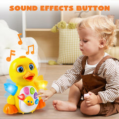 JOYIN Dancing Walking Yellow Duck Baby Toy with Music and LED Light Up for Infants, Musical Toy Babies Toddlers Interactive Learning Development