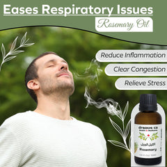 Drsous Ca Organic Rosemary Essential Oil 30ml | 100% Pure Cold Pressed Rosemary Oil for Hair Growth, Skin care | Natural Hair Serum for Dry Damaged Hair Treatment | Made in Palestine