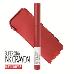 Maybelline Lipstick, Superstay Matte Ink Crayon Longlasting Red Lipstick with Precision Applicator 45 Hustle In Heels