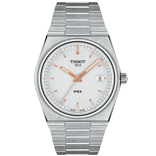 Tissot mens PRX 316L stainless steel case Dress Watch Grey T1374101103100