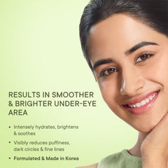 Quench Korean Dark Circle Under Eye Cream with Cooling Massage Roller | Enriched with Cica Herb Repair & Korean Ginseng | Reduces Puffiness & Fine Lines | Brightens Under Eye - Made in Korea (15ml)