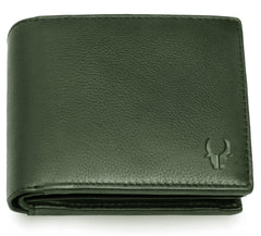 WildHorn® RFID Protected Genuine Leather Wallet for Men's - Green-WH2083