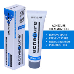 SKINLAB COMBO PACK Acne Facial Cleanser + Acne Treatment Gel Advanced Formula Peroxide Free, Remove Spots, Prevent Scars, Reduced Blemish, 100ml & 30ml