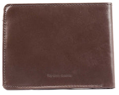 Big Skinny Men's Slimline Leather Bi-Fold Slim Wallet, Holds Up to 25 Cards - Brown