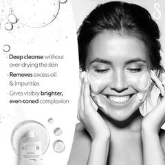Swiss Image Brightening Face Wash with Niacinamide, 200 ml, Deeply Cleanses, Removes Make Up, Gives Even Toned & Glowing Skin, Reduces Pigmentation & Blemishes, All Skin Types, Men & Women, Swiss Made