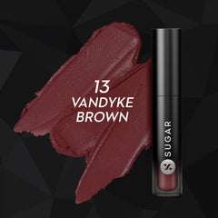 Sugar Cosmetics 24+ Hour Mousse Lip Cream | Waterproof & Smudge Proof | 5ml - 13 VanDyke Brown