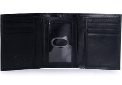 Alpine Swiss Black Leather For Men - Bifold Wallets
