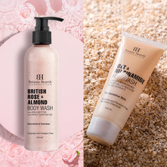 Botanic Hearth Oat & Niacinamide Face Wash and British Rose & Almond Body Wash (Pack of 2)