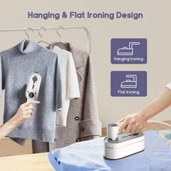TERRIFI Mini Travel Steam Iron, Handheld Travel Steamer, 10S Fast Heat-up, 1200W Portable Iron, Wet & Dry Use Travel Iron, Suitable for Travel Office and Home - White