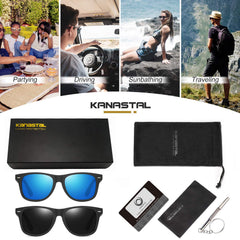 KANASTAL Polarized Sunglasses Men, Fashion Square Sun Glasses Women, Classic Shades for Womens, Driving Fishing Outdoor 100% UV400 Protection